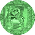 thumbnail image 1 of Ahgly Company Indoor Round Persian Emerald Green Traditional Area Rugs, 8' Round, 1 of 4