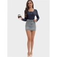 thumbnail image 2 of Women's Shirts Long Sleeve Casual Fall Top Button Ribbed Knit Basic Blouses, 2 of 6