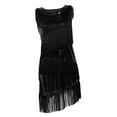thumbnail image 4 of Vestido de Baile Latino con flecos BLESIY Negro Baile Latino Vestido Mujer, 4 of 8