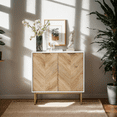 thumbnail image 3 of White and Gold Storage Cabinet with 2 Doors,Modern Buffet Sideboard Storage Cabinet，Accent Cabinet for Living Room, Dining Room, Entryway, 3 of 14