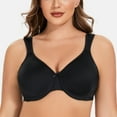 thumbnail image 5 of MELENECA Women's Minimizer Seamless Unlined Comfortable Plus Size Underwire Bra Black 46C, 5 of 6