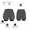 thumbnail image 5 of Exxact Sports 2 in 1 Shorts Men - Athletic Shorts with Compression Liner Men, Dry Fit Running Shorts with Phone Pocket (Charcoal, A2XL), 5 of 7
