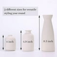 thumbnail image 3 of Wallfire Ceramic Vase,Small Vases for Decor,Set 3 Modern Boho Vases for Flower Pampas,Fit for Living Room Desk Shelf Decor,White, 3 of 6