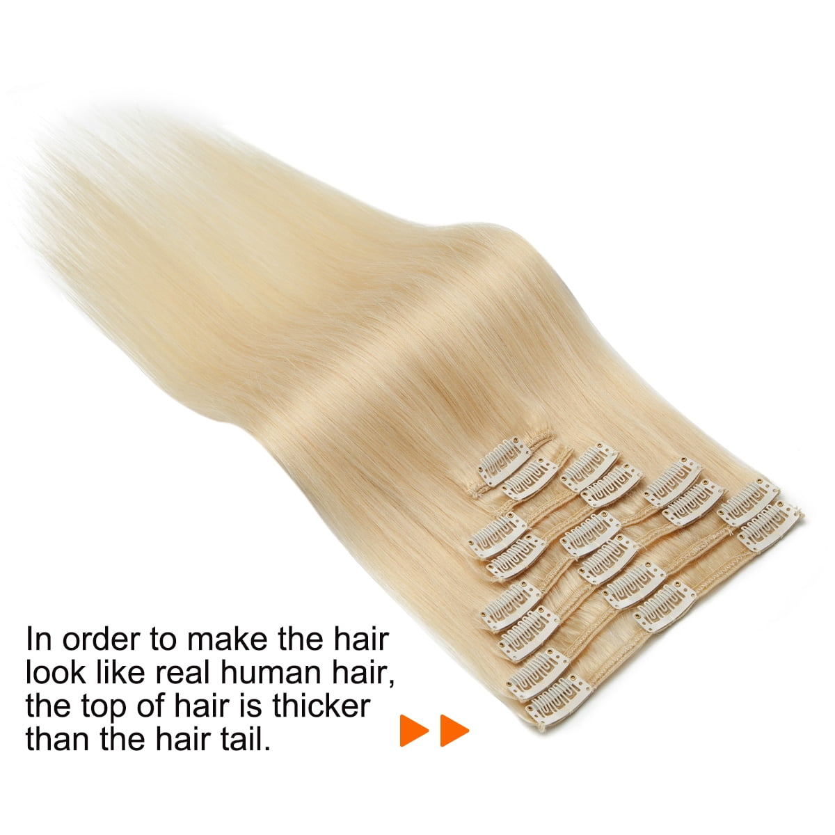 SEGO Clip in Hair Extensions Human Hair Full Head 100% Real Remy Thick Hair Extensions Silky Straight Balayage Blonde Hair Pieces