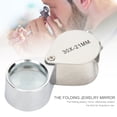 thumbnail image 1 of Identifying Jewelry Portable Jewelers Magnifier, 49g Mini Glass Magnifier, Stainless Steel Frame Checking Jewelry for Tabulating Silver, 1 of 7