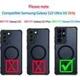 thumbnail image 2 of fafa-Matte Case for Samsung Galaxy S22 Ultra 5G, Compatible with Magsafe,[Wrist Strap] Magnetic Shockproof Military Drop Protection Translucent Back Slim Bumper Phone Cover(Black), 2 of 4
