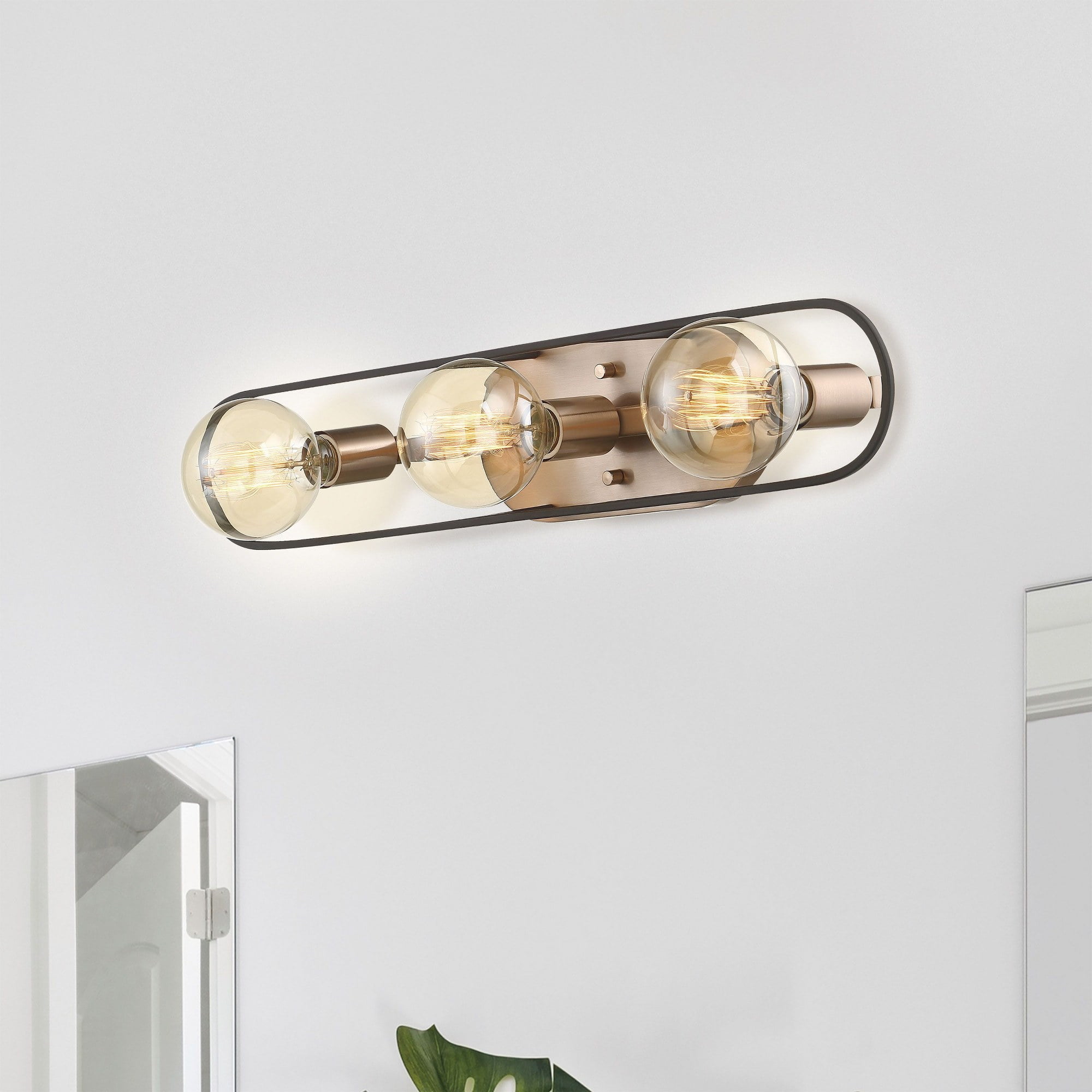Chassis 3 - Light Copper Brushed Brass/Matte Black Brass Wall Sconce