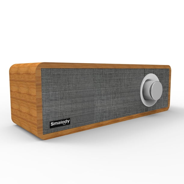 Bocina Bluetooth portátil de madera vintage - Mini altavoz inalámbrico con sonido envolvente y diseño elegante para hogar u oficina (Incluye cable USB pero no incluye adaptador)