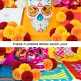 thumbnail image 3 of Ayieyill 40 Pcs Faux Marigold Flower Heads Halloween Day of the Dead Gift Decoration Mexican Cinco de Mayo Dia De Los Muertos Decor Wedding Party Diwali Home Decor ( Colorful ), 3 of 7