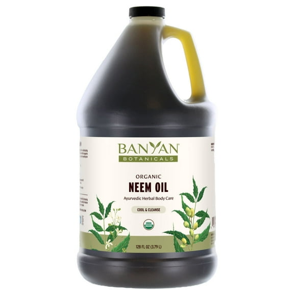 Banyan Botanicals Organic Neem Oil – Cooling & Soothing Ayurvedic Neem Oil – Supports Healthy Radiant Skin – 128 oz. – Non-GMO Sustainably Sourced Abhyanga Massage Oil