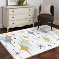 thumbnail image 3 of 3'x5' Rug for Living Room Bedroom, Blue Yellow Diamond Washable Area Rugs Non-Slip Carpet Mats, Modern Geometric Middle Century Indoor Low Pile Area Rug Runner for Kitchen, Mudroom, 3 of 8