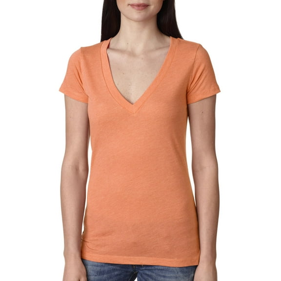 Next Level Tri-Blend Deep V (6740) Vintage Light Orange, 2XL
