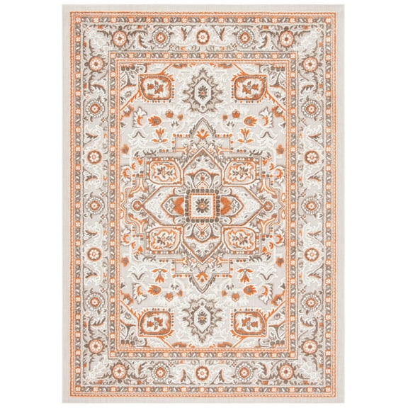 SAFAVIEH Cabana Greta Medallion Indoor/Outdoor Area Rug, Beige/Orange, 3' x 5'