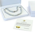 thumbnail image 4 of CONTINENTAL PEARL Blue Akoya Pearl Necklace 8-8.5mm with 14k solid White Gold Corrugated Ball Clasp, 4 of 7