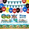 Mbetitony Sonic Party Supplies for 10 Kids-Sonic Party Decorations Included Plates, Tablecloth, Birthday Banner,Balloons, Cake Topper,Knives,Spoons,Forks
