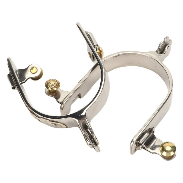 Espuela Occidental, Espuelas De Caballo De Acero Inoxidable Portátil 1 Par De Alta Dureza Patrón Exquisito Confiable Con Engranaje Giratorio Para Ecuestres Para Hombres
