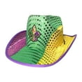 thumbnail image 5 of Sharplace Sequin Cowboy Hat Mardi Gras Hat Cap Decorative Costume Accessory Western Cowgirl Hat for Nightclub Party Supplies Mardi Gras Sequin Pattern, 5 of 10