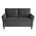 thumbnail image 3 of Topline Home Furnishings Grey Velvet Sofa-Loveseat Collection, 3 of 5
