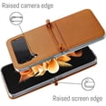 thumbnail image 4 of Wallet Case for Samsung Galaxy Z Flip 4 5G with Card Holder Premium Leather Hard PC Anti-Scratch Anti-Drop Protective Slim Cover with Card Slot for Women Girls Men-Brown, 4 of 7