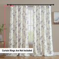 thumbnail image 3 of THD Yasmine Floral Room Darkening Rod Pocket Light Filtering Curtain Panels - Set of 2, 3 of 7