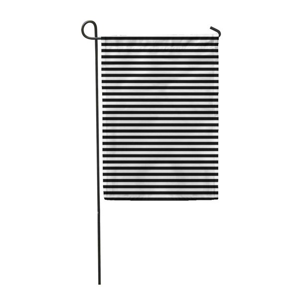 POGLIP Black White Straight Striped Lines Simple Optical Illusive Effect Garden Flag Decorative Flag House Banner 12x18 inch