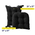 thumbnail image 2 of Sweet Home Collection 2 Piece Velvet Ribbed Non Slip Rocking Chair Cushion Set Black, 2 of 5