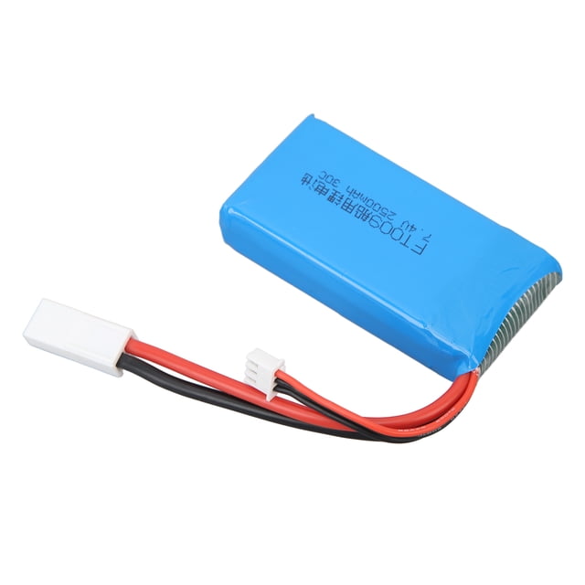 Batterie Lithium RC, Batterie de Bateau Télécommandée Légère Pièce de Rechange Haute Capacité 2500mAh Protection contre la Surcharge pour Bateau Rapide FT009 pour Avion RC