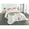 thumbnail image 3 of Ambesonne American Quilted Bedspread Set 3 Pcs, Tribe Chief Themed Design, Queen Size, Orange Blue, 3 of 5