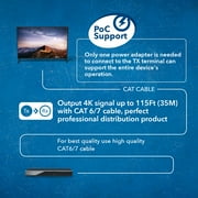 OREI Ultra HD 1x8 HDMI Extender Splitter Over CAT6/7 Upto 115 Ft Support 4K, Loop-Out, IR Remote, EDID (UHD18-EX115-K)