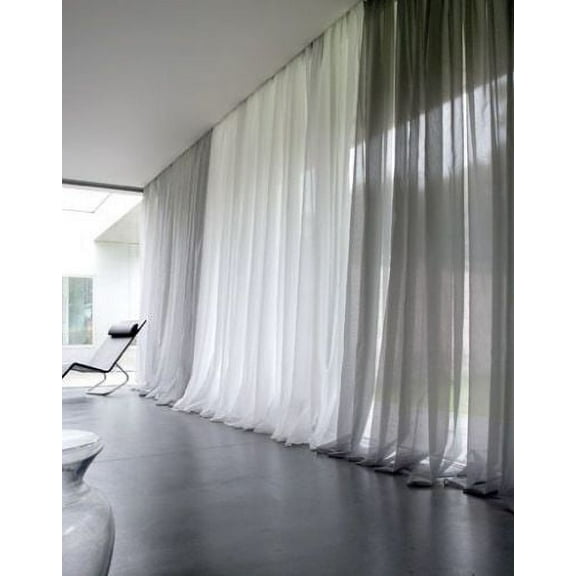 Best Linen White Voile Rod Pocket Sheer Curtains, 120”
