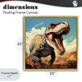 thumbnail image 4 of Stupell Industries Cottage Velociraptor Desert Sunset Gold Floating Frame Canvas Art, 25 x 25, by Creative Studio, 4 of 8