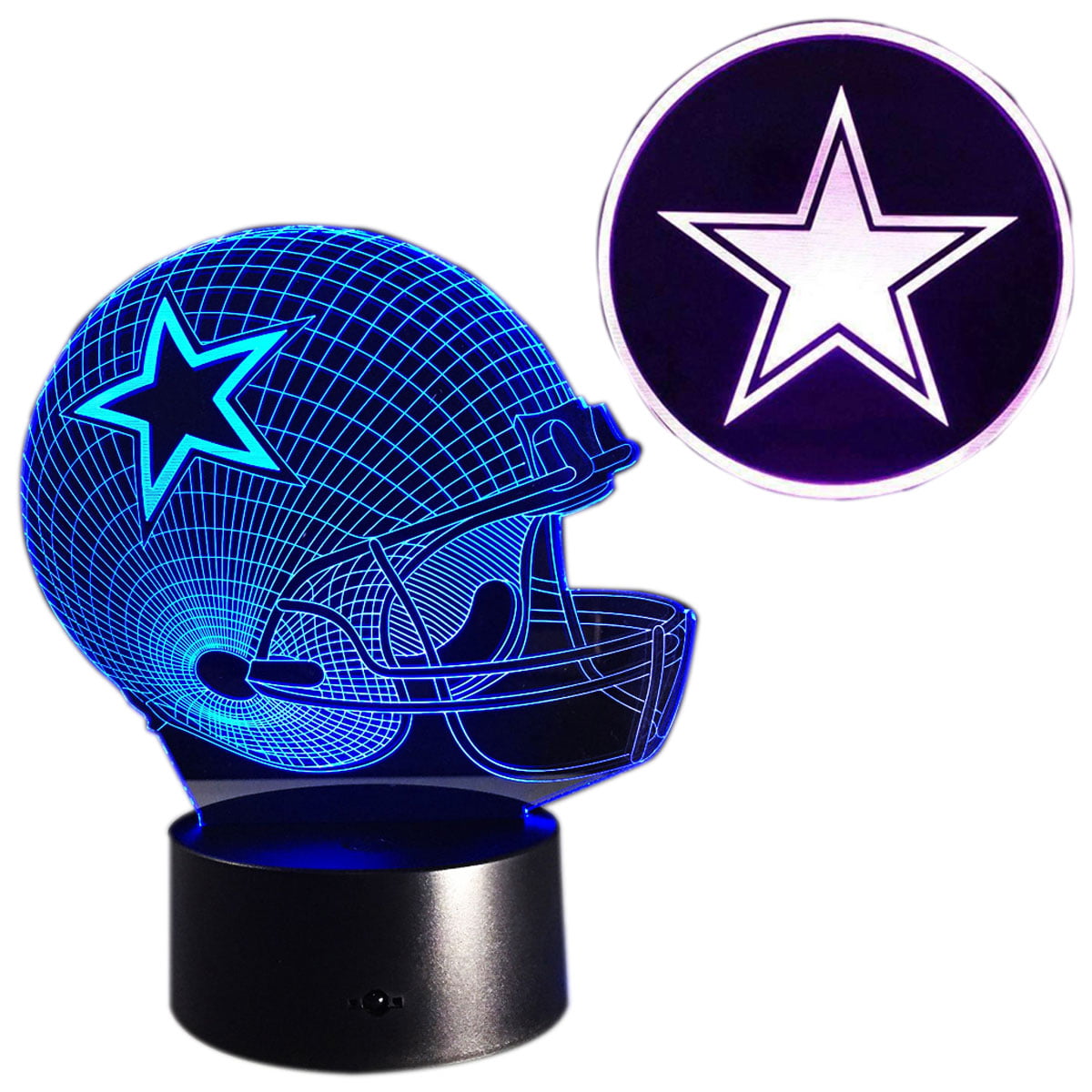 3D LED illusion Dallas Cowboys Dak USB 7Color Table Night Light Lamp Bedroom 