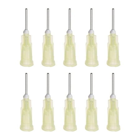 Uxcell Blunt Tip Dispensing Needle for Liquid Glue Gun, 19G 1/2", 10 Pack (Light Yellow)