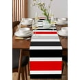 thumbnail image 2 of Hokiten Table Runners 90 Inches Long Dress Scarves, Red Black Stripe Farmhouse Coffee/Dining/Kitchen Table Runner for Living Room, Modern Abstract Coarse Striped 13x90 Inch, 2 of 7