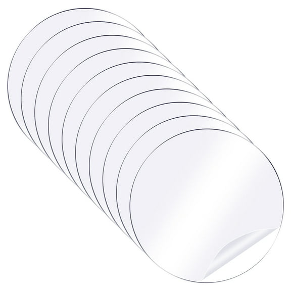 10Pcs Double-Sided Adhesive Circle Tape, 2.36"x2.36" Acrylic Sticker, Clear
