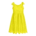 thumbnail image 5 of LYEAA Casual Dresses for Women Short Sleeveless Plus Size Elegant Loose Cotton Midi A Line Tie Dress V Neck Solid Fashion Flowy Summer Beach Vacation Comfortable Dresses Yellow 2XL, 5 of 7