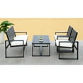 thumbnail image 3 of SAFAVIEH Ozark Outdoor Patio 4 Piece Conversation Set, Black Wash, 3 of 8
