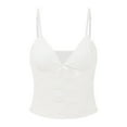 thumbnail image 6 of Lixiuxyad Camisoles For Women Women Contrast Lace Trim Crop Tank Top Sexy Vintage Spaghetti Strap Camisole Summer Streetwear(White M), 6 of 6
