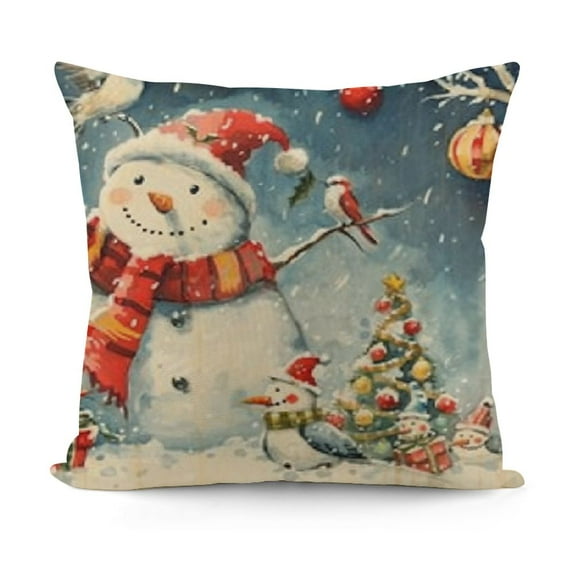 YINGXI Christmas Pillow Covers Print Decorative Outdoor Pillowcases Holiday Farmhouse Throw Cushion Case Decor for Couch Sofa Bed 12x12in