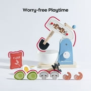 Bc Babycare Kids Blender and Mixer Set, Wooden Kitchen Play Set, Kids Pretend Toys, Play Kitchen for Toddlers 1-3