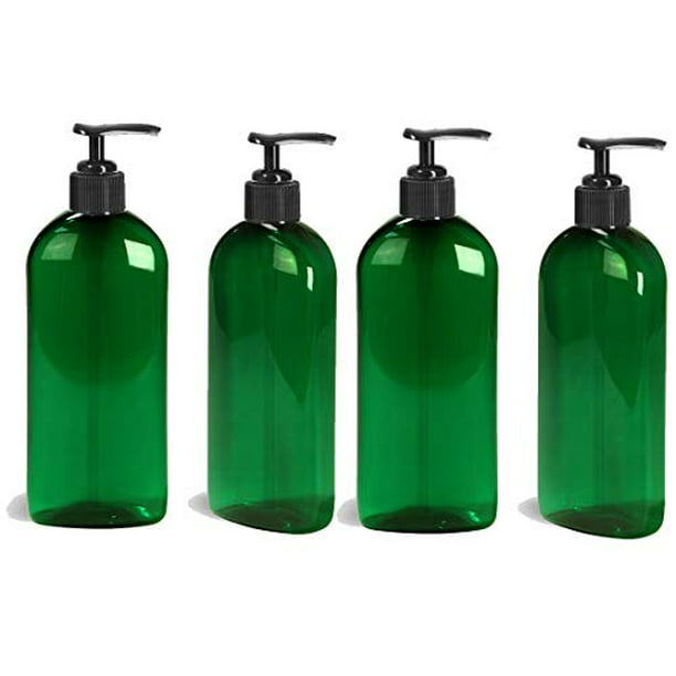 Download Ezpro Usa Empty Plastic Pump Bottles Refillable Hand Sanitizer Dispenser Clear Green Pack Of 4 Walmart Com Walmart Com