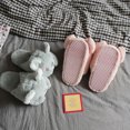 thumbnail image 5 of Cartoon Winter Slippers Kawaii Koala Plush Shoes Soft Sole Warm Flat Home Cotton Casual Shoes Couples Non-slip Pink Grey, 5 of 5