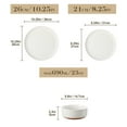 thumbnail image 3 of Malacasa 12 Pcs Dinnerware Sets for 4, Plates and Bowls Set, Stoneware Tableware Dishwasher Microwave Safe, White, 3 of 13