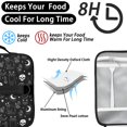 thumbnail image 4 of Cat and Skull Gothic Pattern Insulated Lunch Bag with Shoulder Strap and Bottle Holder,Bento School Lunch Bag Box,11x9.5x3.5 Inches, 4 of 5