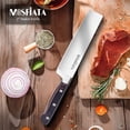 thumbnail image 5 of MOSFiATA Nakiri Knife 7 Inch Vegetable Cleaver Knife, 5Cr15Mov High Carbon Stainless Steel Kitchen Cooking Knife with Ergonomic Pakkawood Handle, Full Tang Meat Cutting Knife with Sheath for Kitchen, 5 of 6