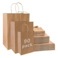 thumbnail image 1 of Bolsas de papel FACEBAG Kraft marrón con asas, paquete de 90 unidades, varios tamaños, 1 of 6