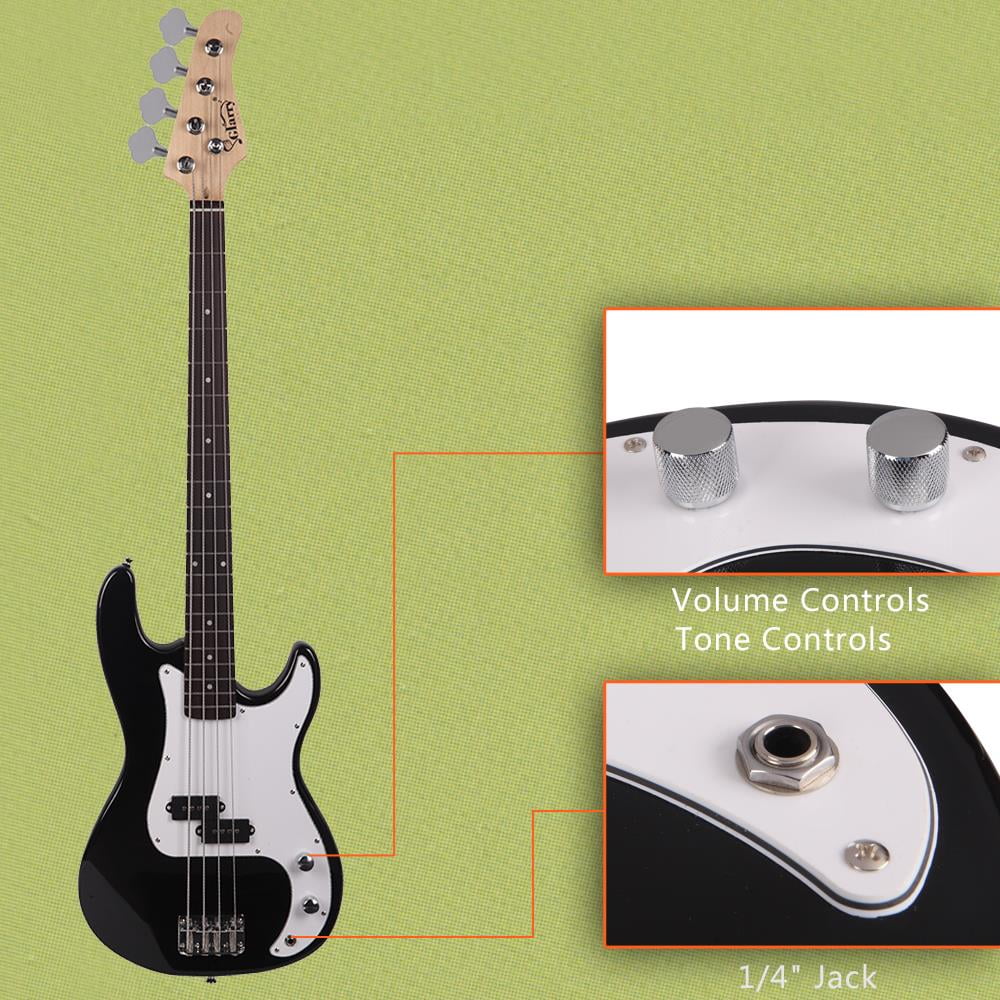 Glarry 45" Full Size Electric Guitar Includes Bass, Amplifier, Connecting Wire and Spanner Tool, 3-Color
