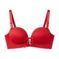 thumbnail image 5 of Kvture Womens Push Up Bras for Small Breast Adjustable Supportive Lace Up Bra No Underwire Comfortable Smoothing Bras Red Bra M, 5 of 5
