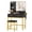 black, variant on Modern Vanity Desk with Mirror & Dimmable LED Lights, 4 Drawers, 2 Shelves, Built-in Charging Station, Power Outlet, Stool – Bedroom or Dressing Room Makeup Table – White