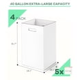 thumbnail image 6 of 4 Pack Corrugated Cardboard Disposable Trash Cans for Parties, 40 Gallon Collapsible Garbage Cans with Handle, Thick Foldable Bins for Party Events Camping Beach(18.1" L x 18.1" W x 35.7" H), White, 6 of 8